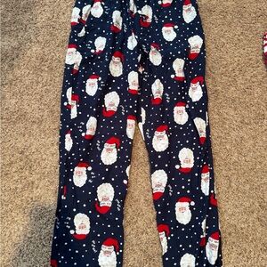 Old Navy Kids Santa Print Pajama Bottoms - Navy and Red